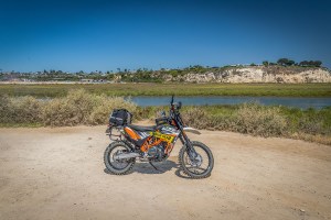 Photo showing Hurricane 25L Dry Duffle bag mounted to KTM 690